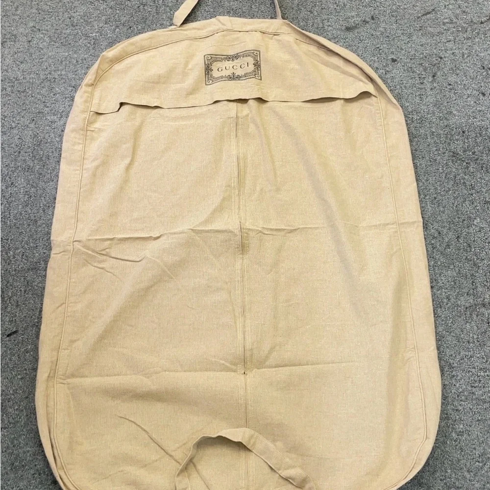 Vintage Gucci Garment Bag Set Of 3 Beige Cotton  Travel Suit Cover